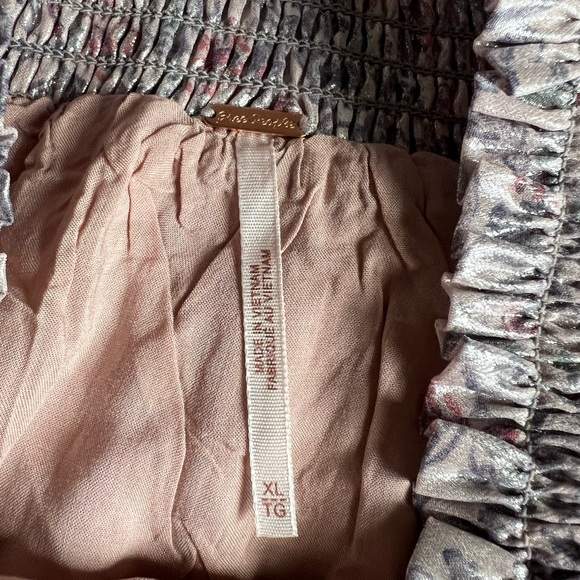 NWT FREE PEOPLE Floral Lavender Combo Shimmering Bubble Mini Skirt XL - Picture 7 of 12